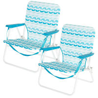 Aktive - Pack 2 sillas plegables de camping, asiento bajo, 50x51x67 cm, de acero y malla transpirable, con posavasos, reposabrazos acolchados y funda de transporte - details 0