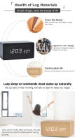 Reloj De Alarma Digital Con Pantalla LED Y Temperatura Reloj De Mesa De Madera Para Dormitorio Oficina Viaje Decoración - details 1