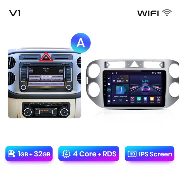 Junsun Android 13 Radio Para VW Volkswagen Tiguan 1 NF 2006 2007 2008 2009 2010 2011 2012 2013 2014 2015 2016 DSP Navegación GPS Reproductor Multimedia 2 DIN Inalámbrico CarPlay Android Auto Radio - 1