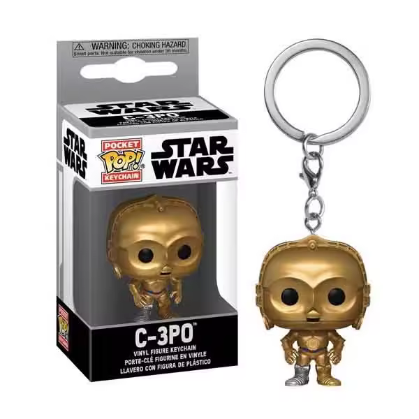 Funko Pop! Llavero Movies Star Wars, C-3PO - 1