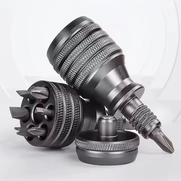 Destornillador Ratchet Multifuncional 8-en-1 Ajustable a 180 Grados Para Mantenimiento Doméstico Mini Con Mango Y Acero De Aluminio Magnético - 1