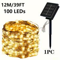 Cadena De Luces Solares De Cobre Impermeable Con 100/50 LED Para Decoración De Jardín Patio Fiesta Luz Fairy Tale Decorativa - details 0