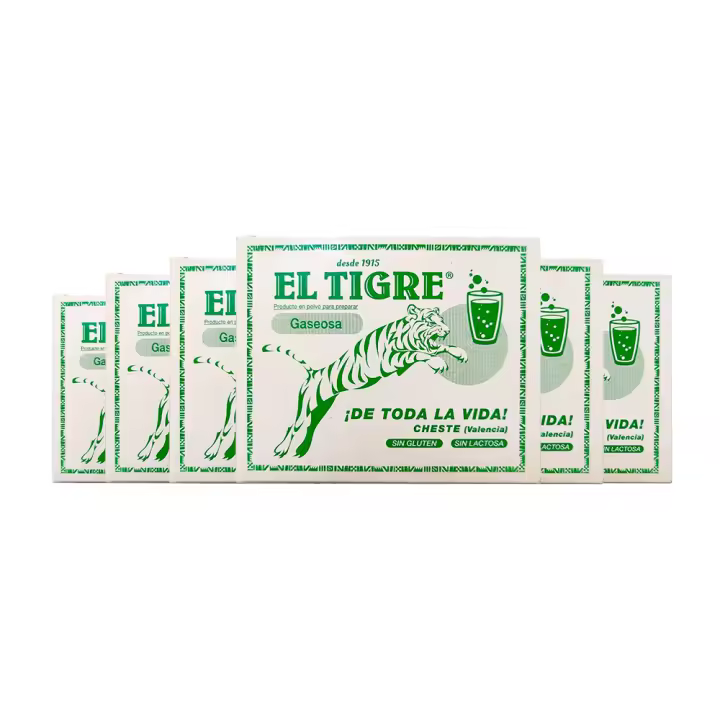 Gaseosa El Tigre caja 8 sobres 39 g x 6 cajas. Total de 48 sobres - 1