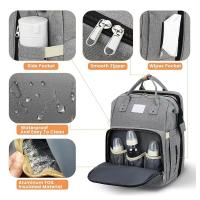 Mochila plegable multifunción para bebés - Convertible en cuna, bolso de biberones, gris elegante, tela Oxford resistente, 0-3 años - details 6