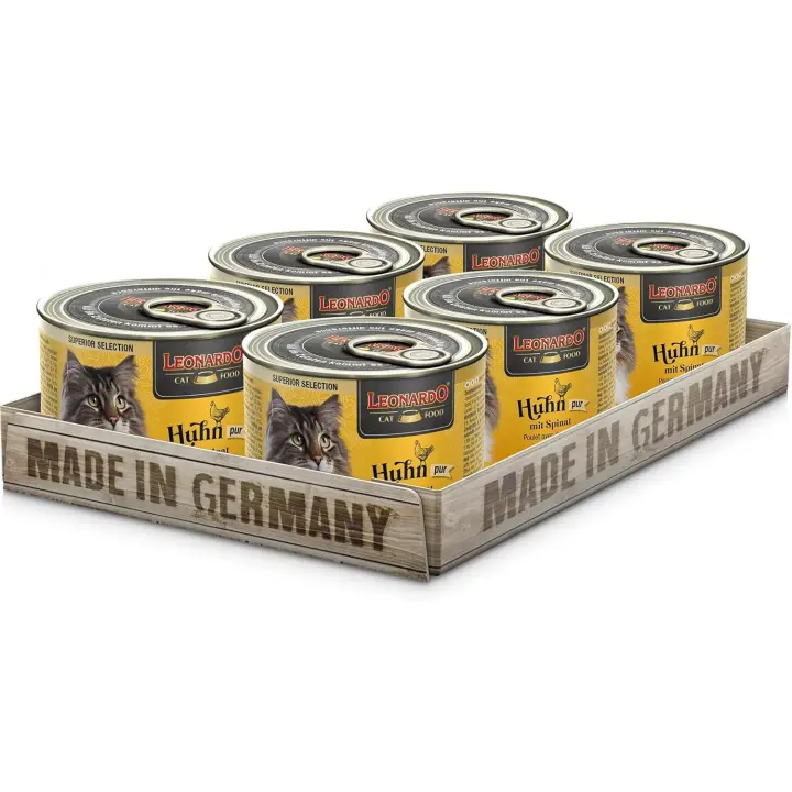LEONARDO Superior Selection - Comida húmeda para gatos adultos, sin cereales, sin azúcar (packs de 6 latas) - 1