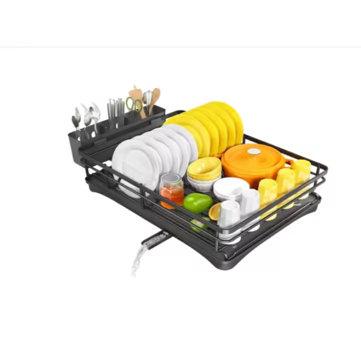 Escurreplatos de Acero Inoxidable con Soporte Extraíble y Gran Capacidad de Secado - Herramienta de Cocina para Organizar y Secar Platos y Utensilios - 1