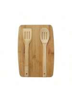 BLOOM STORE-Juego de tabla de cortar y cuchara tabla de cortar bambu +2 espatulas 33 x 23 x 0.8 cm - details 0