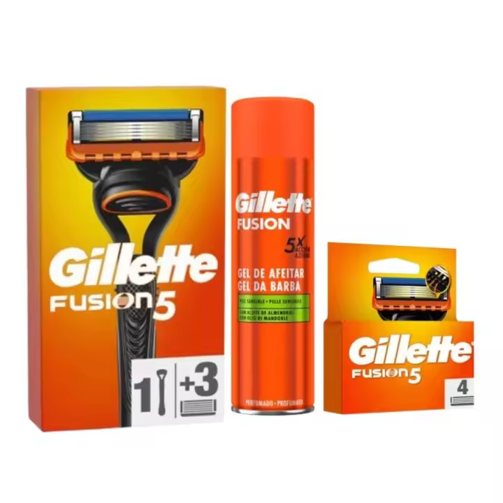 Gillette Máquina Fusion5 +7 Recambios + 1 Gel 200ml - 1