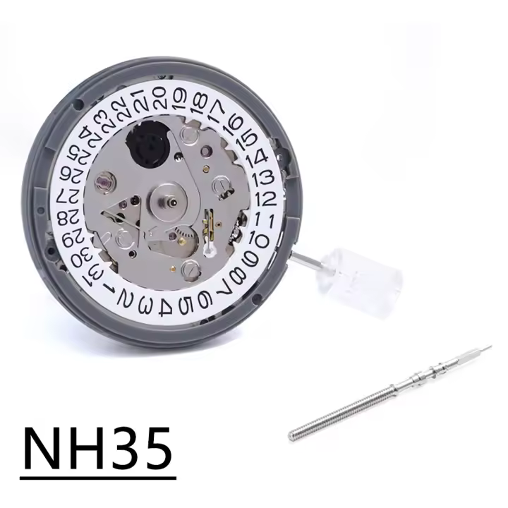 Nueva Movimiento Automático NH35 De Precisión Alta Con 24 Joyas Fecha a Las 3 Y 3.8 En Reloj Blanco Material De Aleación De Titanio - 1