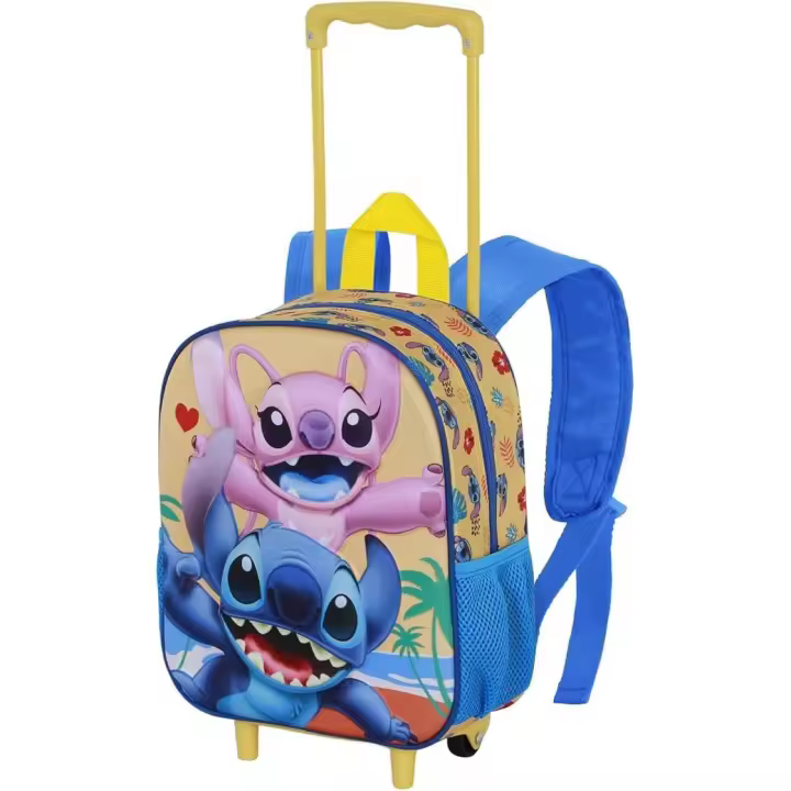 Mochila 3D Stitch Pequeña, con Ruedas, Trolley 3D Stitch, Licencia 100% Oficial, 30 x 25 x 10 cm, Karactermania - Kiglam - 1