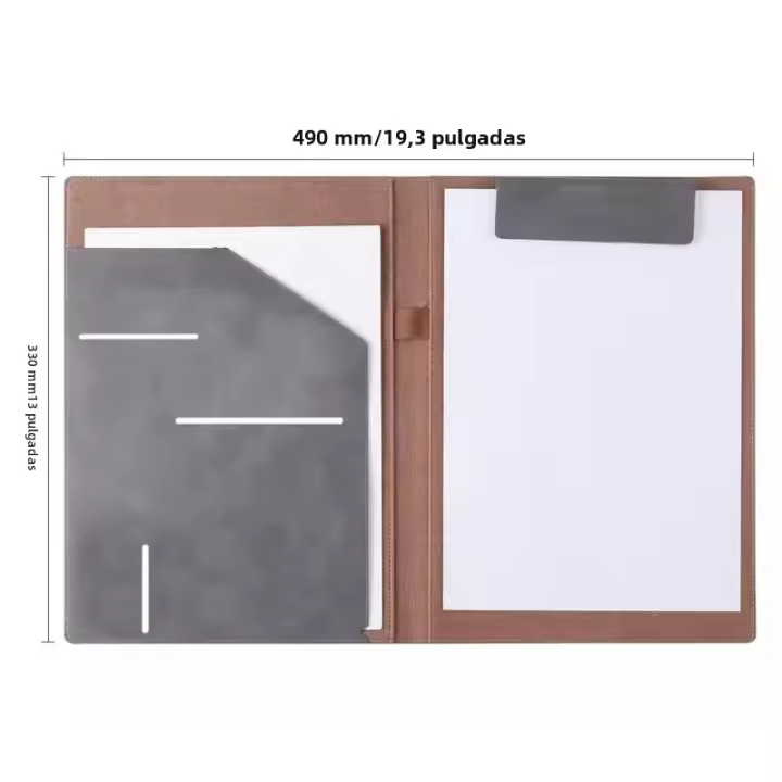 Carpeta De Negocios A4 En Cuero Para Firmar Contratos Y Almacenar Datos Carpeta De Archivo Con Clip Para Oficina - 1