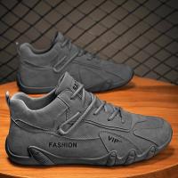 Botas De Piel Impermeables Para Hombre Botines De Motor Casuales Con Cordones Suela De Goma Tacón Plano Talla Verdadera - details 10