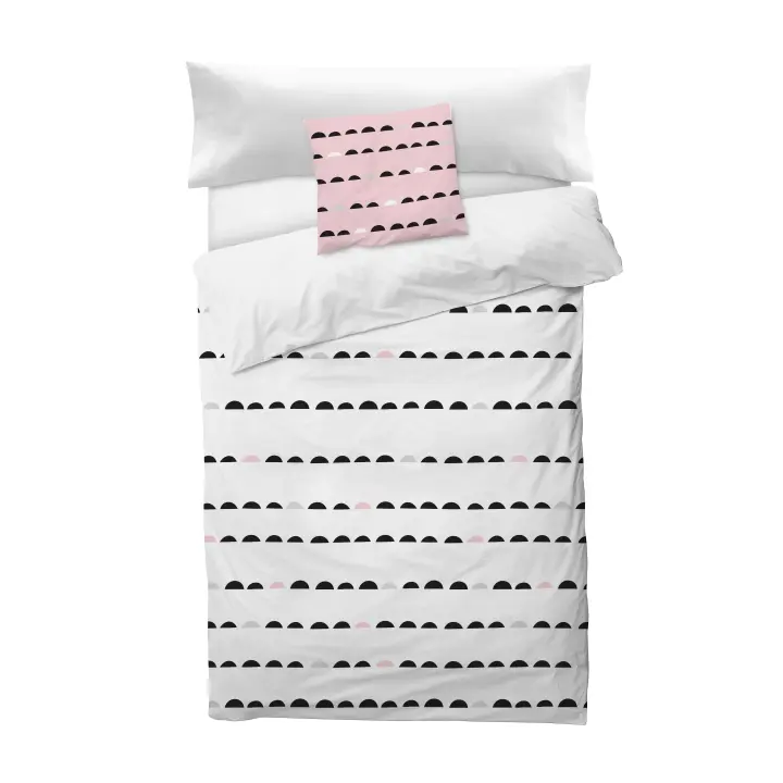 BOHEME - Funda nórdica Cuna Cloudy White 115X145, 100% algodón. Incluye funda de almohada - 1