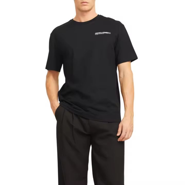 JJHAWAII TEE SS CREW NECK Black - 1