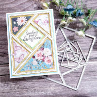 Molde De Corte De Metal Para Manualidades Rectangular Con Marco Decorativo Estampado De Tamaño Irregular Para Scrapbooking Y Artesanía - details 6