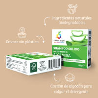 Champaña sólido Aloe Vera Colors of Life 80 g para Cabellos normal, ecológico, sin plástico, Champaña sólido - details 0