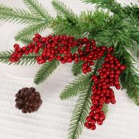 Ramas De Bayas Rojas Artificiales Para Decoración De Navidad Árbol De Navidad Fiesta Hogar Mesa Adornos Wreath DIY Regalo - details 1