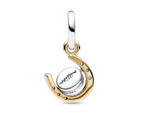 Moments Charms - Corazón de Plata de ley y Chapado en oro Rosa de 14 Quilates-Colgante de hercadura - details 0