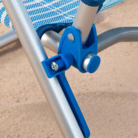 AKTIVE Silla de playa plegable, Silla de playa reclinable, Silla multiposición, 48x60x90 cm, Azul a rayas, Incluye cojín acolchado, Asa de hombro transporte, Peso máx 110 kg, Sillas de playa, Multiposición, Respaldo reclinable, Sillas de playa plegables - details 5