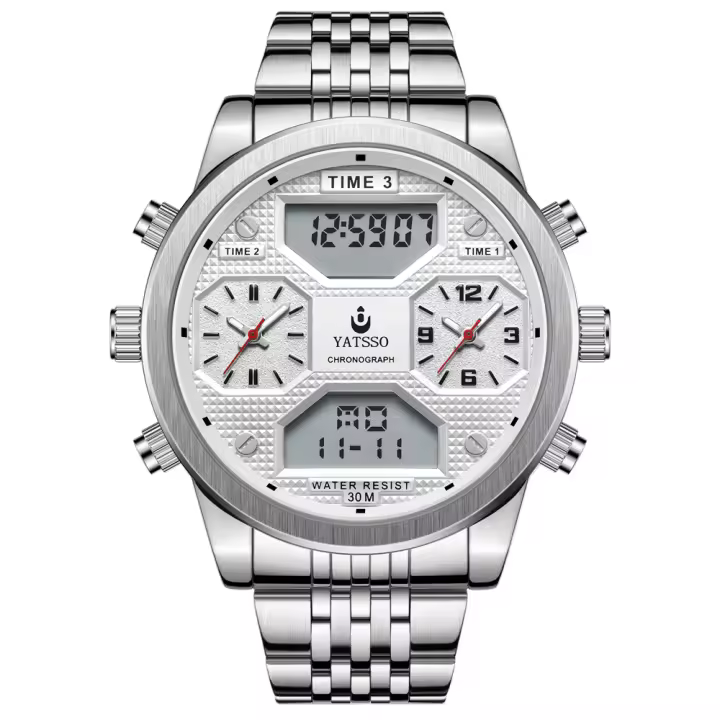 Reloj De Moda YATSSO Para Hombres Lujo Deportivo Cronógrafo Resistente Al Agua 5ATM Correa De Acero Inoxidable Quart Reloj De Pulsera - 1