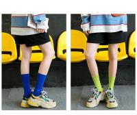 Calcetines De Mujer Moda Color Sólido Preppy Estilo Respirables Neón Largos Coreanos Blancos Casual Calcetines De Algodón Y Poliéster Con Spandex - details 2