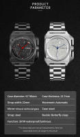 Reloj Mecánico GLENAW Para Hombre Diseño Único Dial De Luna Puntero De Nave Espacial Luminoso Acero Inoxidable 40*41MM Resistente Al Agua Y Shock - details 3
