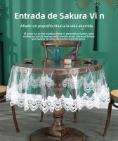 Mantel De Lámina Transparente De Encaje Bordado PVC Para Mesa Redonda Hogar Resistente Al Agua Y Aceite Estilo Europeo - details 0