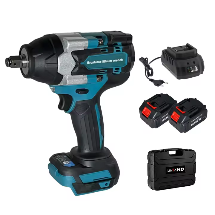 Pistola de Impacto de 1/2" a batería 21V Linea Hd; Motor sin escobillas; 2 baterías de litio; Potencia de 700 n.M reales. - 1