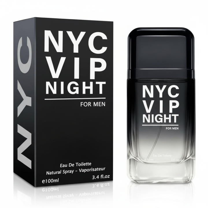 Perfume NYC VIP Night Eau de Toilette para hombre, aroma moderno y nocturno con un perfil elegante y urbano. Fragancia pensada para salidas nocturnas y ocasiones especiales. Presentado en formato 100 ml con estuche original. 🚚 Envíos a España 24/48 horas
