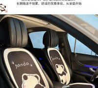 Cojín De Asiento De Coche Universal Diseño De Panda Cartoon Material De Seda Helada Confort Y Calor En Todas Las Estaciones - details 4