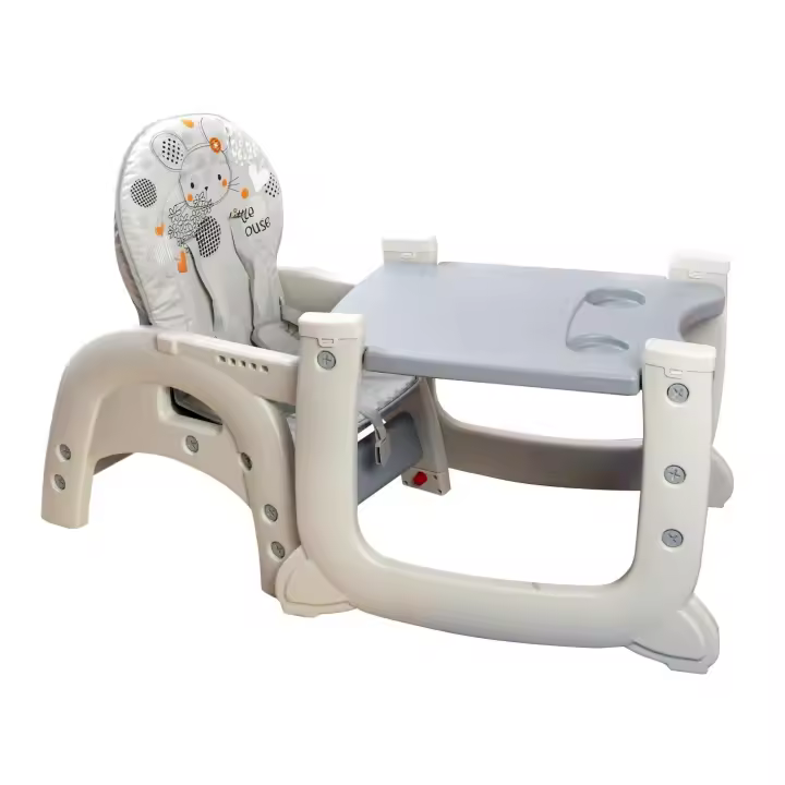 TORAL Trona Bebe Evolutiva Anaís 2 en 1 – Trona Portatil Bebe Convertible en Mesa y Silla Infantil, Gris, con Arnés Seguro y Bandejas Extraíbles, Ideal para Comer y Jugar – Trona Pupitre Bebe Cómoda - 1