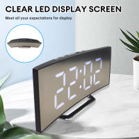 Reloj De Alarma Digital LED Con Espejo Pantalla Curva Para Estudiantes Dormitorio Sala De Estar Oficina Escuela Función De Sueño Temperatura - details 4