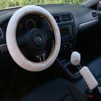 Cubierta De Volante Y Freno De Mano Para Coche En Peluche Gruesa Y Suave Decorativa Protectora Para Hombres Y Mujeres Color Negro Rosa - details 7