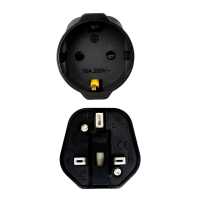 Ociodual 2x Adaptadores de Enchufe EU a UK, 2 Pines a 3 Pines, Tipo C, E y F a Tipo G, Negro - details 4