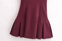 Vestido Mini Elegante Para Mujer TRAF Otoño 2024 Estilo Británico Chic Casual Manga Corta Cierre Pullover Silueta Trumpet/Mermaid - details 10