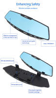 Espejo Retrovisor De Ancho SEAMETAL Para Coche Interior Espejo Retrovisor Curvo HD Antigolpe Universal Con Clip Para Auto Y Bebé - details 6