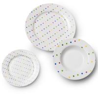 Set de Vajilla de Porcelana Casa Benetton Diseño de Puntos de Colores - 18 Piezas - details 0