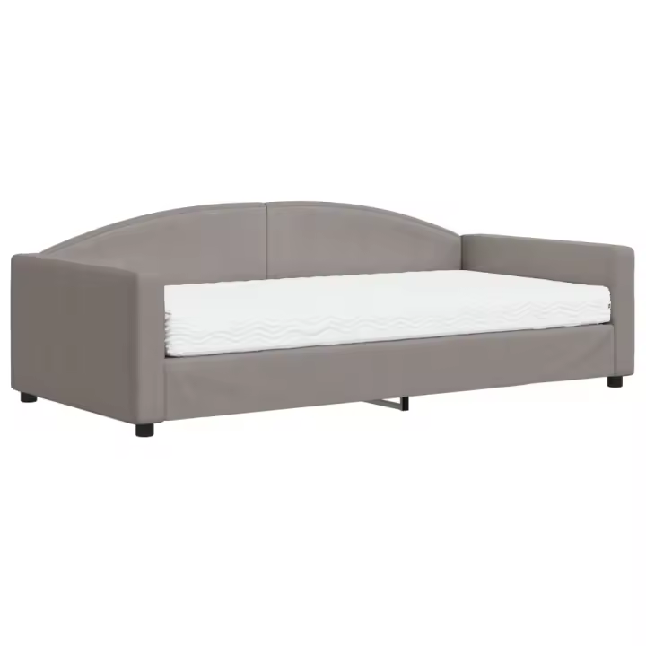 vidaXL Sofá cama con colchón tela gris taupe 100x200 cm - 1