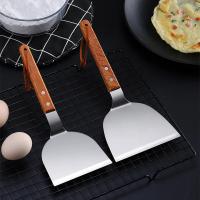 Cuchara De Teppanyaki De Acero Inoxidable Con Mango De Madera Antideslizante Para Pescado Y Panqueques Utensilios De Cocina - details 0