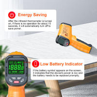Termómetro Infrarrojo Profesional DT1000 DT1600 Con 13 Puntos De Láser No Contacto Pantalla Digital Alarma De Temperatura Alta Uso Industrial - details 10