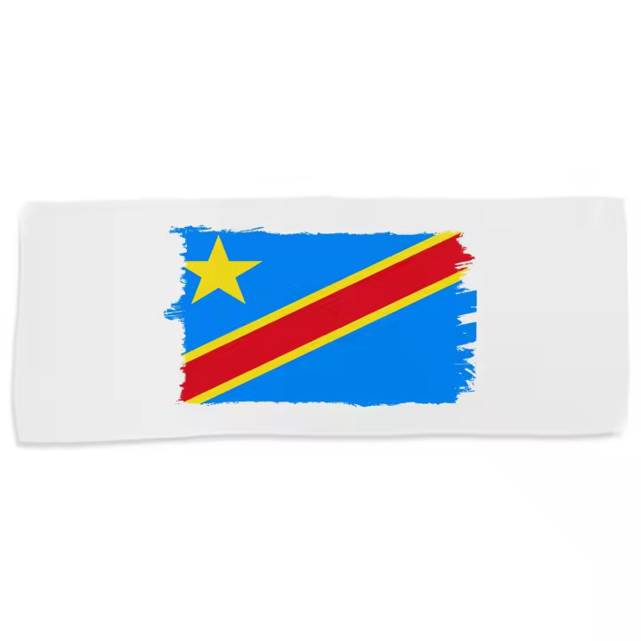 MERCHANDMANIA TOALLA MEDIANA GIMNASIO ABSORBENTE bandera república democrática del congo pais suave con bolsita - 1
