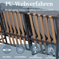 Conjunto de muebles de Jardín, Conjunto de Esquina, sofá Mesa de Centro reposapiés, Tubos de Maple galvanizado, tablero de Cristal, ideal para Jardines, Piscinas y otras zonas al libre. - details 2