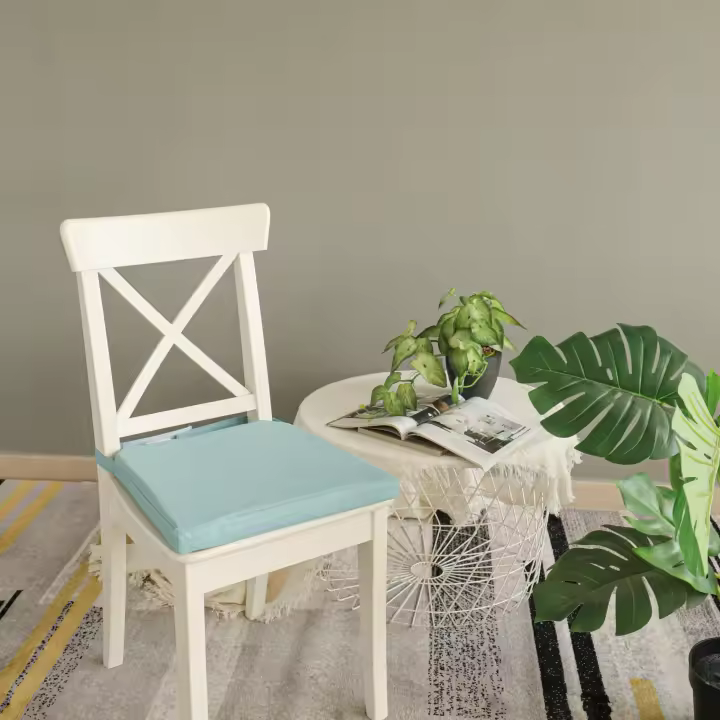 GREATOYAR Cojin para Silla, Cojín Decorativo con Correas de Sujeción, Cojin Cuadrado de Imitación de Lino, Decoración de Jardín Casa Terraza, Fabricado en España, 40x36x4cm, 2 Unidades, - 1