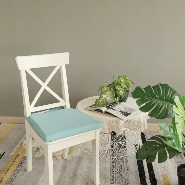 GREATOYAR Cojin para Silla, Cojín Decorativo con Correas de Sujeción, Cojin Cuadrado de Imitación de Lino, Decoración de Jardín Casa Terraza, Fabricado en España, 40x36x4cm, 2 Unidades, - 1