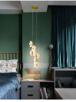 Lámpara Colgante LED Lustre Nordic Para Techo Dormitorio Niños Decoración De Habitación Cepillo De Metal Incluye Bombillas - details 14