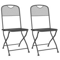 vidaXL Juego de comedor de jardín 3 pzas malla metálica gris antracita - details 2