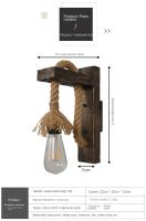 Sconce De Pared Vintage Industrial Luz Rustica En Madera Y Metal Para Interior Estilo Farmhouse Para Comedor - details 8