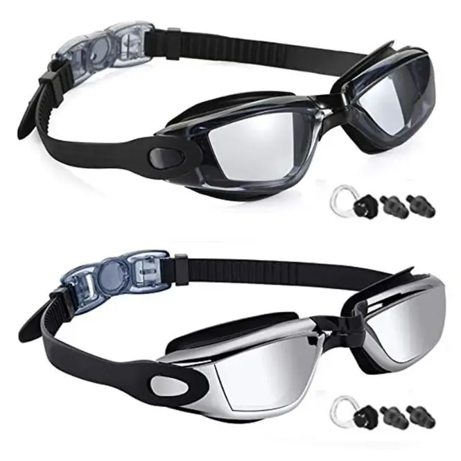 2 Gafas de Natation para adultos, helbres, Mujeres, adolescentes y niños mayores de 8 años, Protección antivaho y UV - 1