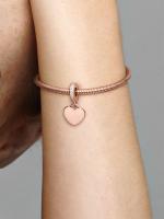 Pandora - Charm Colgante with Collar de corazón grabable - Baño de Oro Rosa de 14 K - details 3
