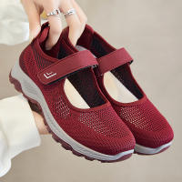 Zapatos Casuales Para Mujer Transpirables De Malla Suave Antideslizantes Ligeros Con Velcro Para Caminar Correr Diario Todas Las Estaciones Zapato Versátil - details 4